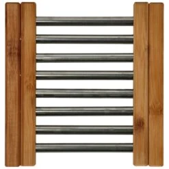 Onderzetter RVS Met Bamboe 21,5 X 22 Cm -Beste Keukenspullen 09aa155db1f1021c294f9f968970e802