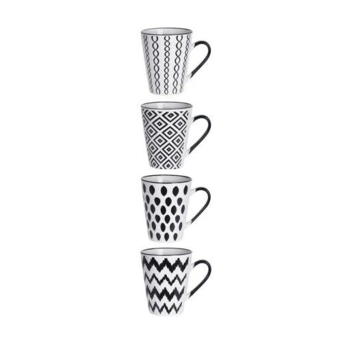 Excellent Houseware 4 Bekers In Metalen Rekje - Afbeelding 3