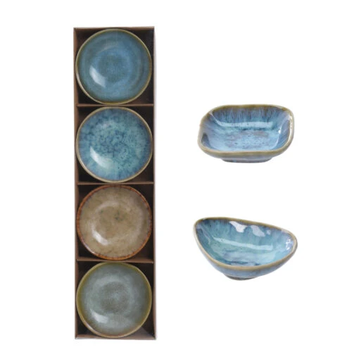 Excellent Houseware Snackschaaltjes Rustiek 4 Stuks 3 Assorti - Afbeelding 5