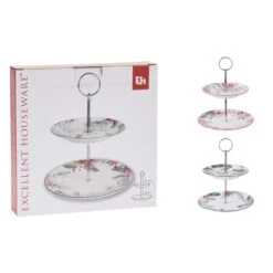 Excellent Houseware Etagere 2-laags Porselein 2 Assorti -Beste Keukenspullen 101 6244 1 1
