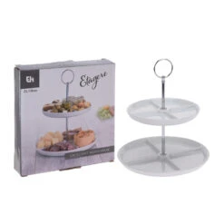 Excellent Houseware Etagere 2-laags Porselein -Beste Keukenspullen 101 6978 3 1