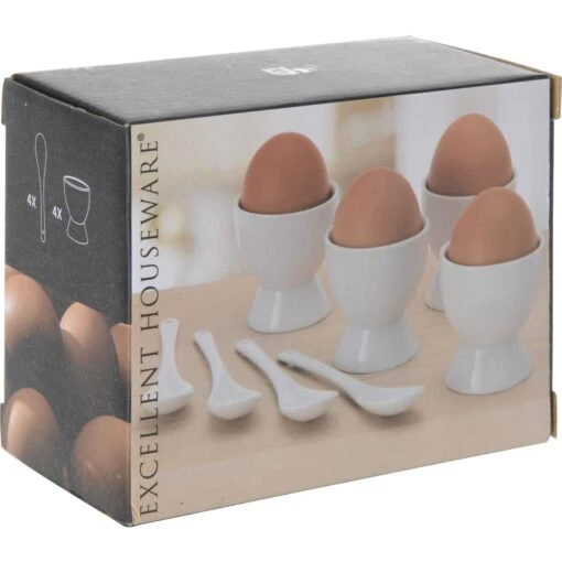 Excellent Houseware Eierdopset Met Lepels 8 Stuks - Afbeelding 2