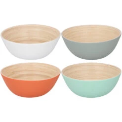 Merkloos Bamboe Schaal Ø17 X 7 Cm 4 Assorti -Beste Keukenspullen 101 9162 1