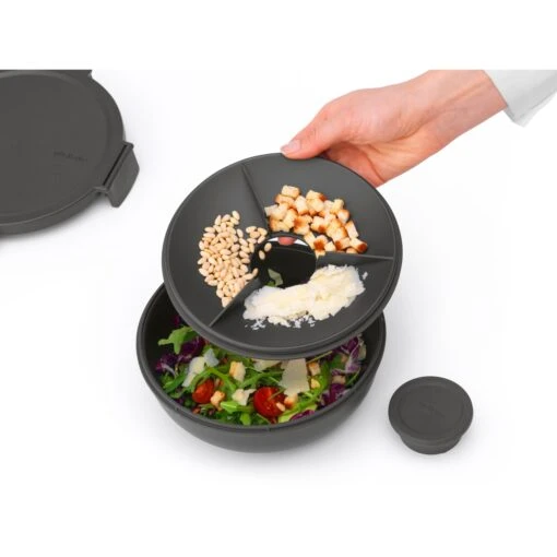 Brabantia Make En Take Salade Lunchkom 1,3 Liter Donkergrijs - Afbeelding 4