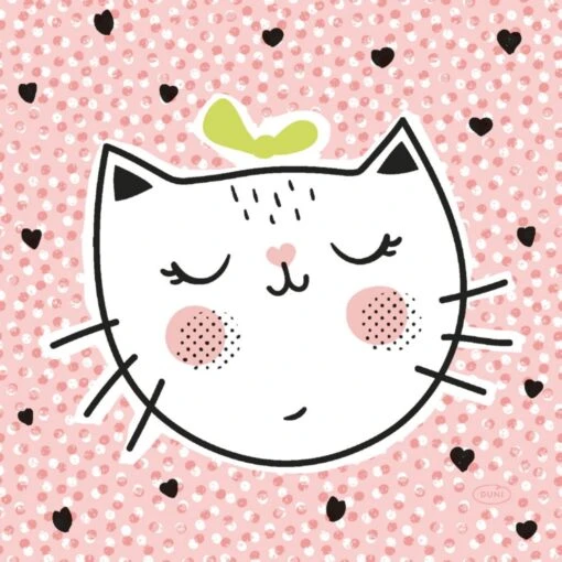 Servetten Playful Cat 33x33 Cm - Afbeelding 2