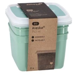 Alaska 3 Diepvriesdozen Vierkant 0.75 L -Beste Keukenspullen 14bbfe23065d7d6e92a5ddba03a09341