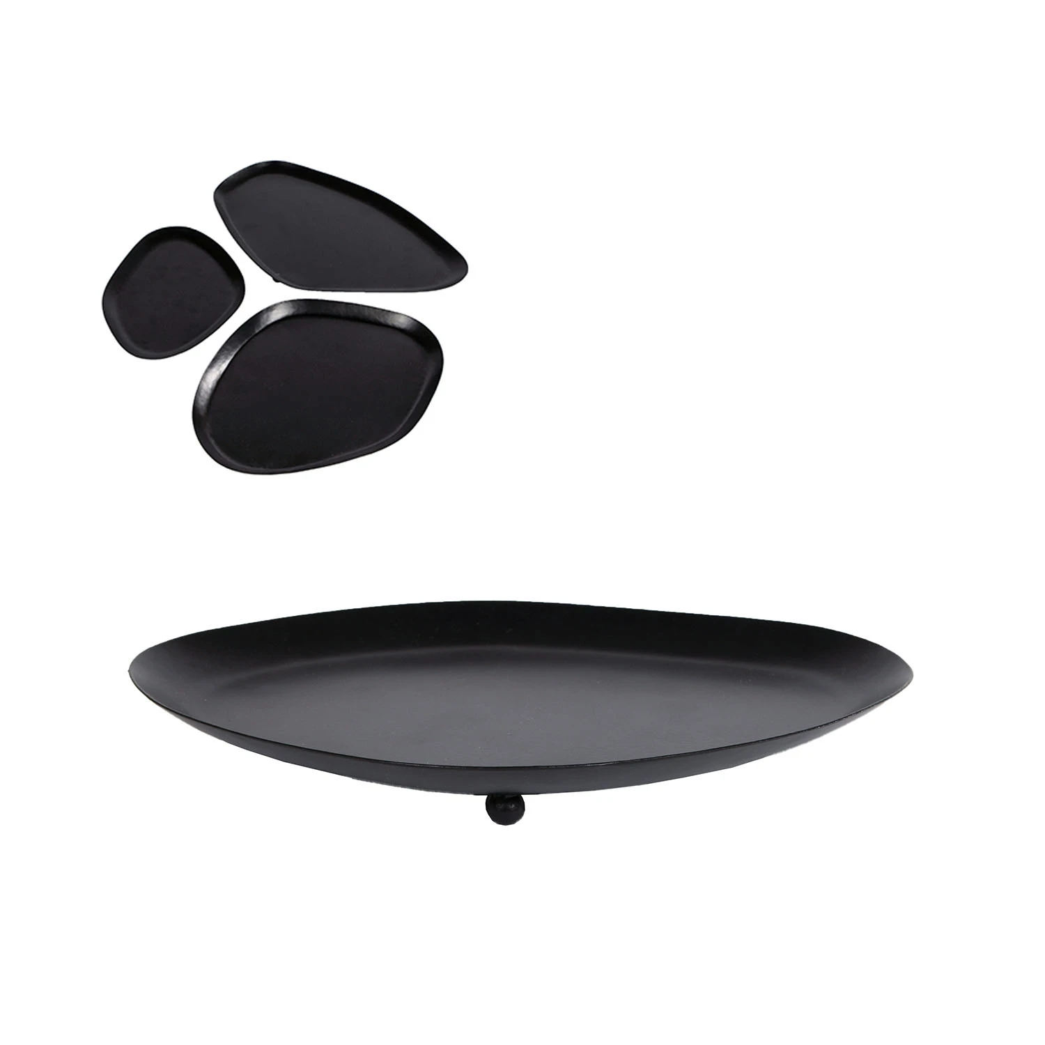 Onderbord Flow S Zwart Metaal 22x16x3cm 3 Onderbord Flow S Zwart Metaal 22x16x3cm