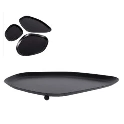 Onderbord Flow L Zwart Metaal 34x21x2cm