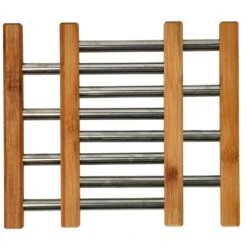 Onderzetter RVS Met Bamboe 21,5 X 22 Cm -Beste Keukenspullen 5aaed209a76e3b997f2144c83bcbd7a6