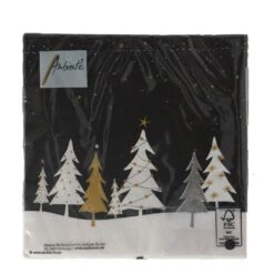 Ambiente Servetten 33 Cm Nacht Bomen Zwart