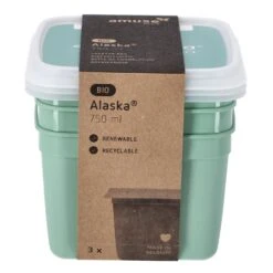 Alaska 3 Diepvriesdozen Vierkant 0.75 L -Beste Keukenspullen 8b2e938973298ade4c8e80a195b86104