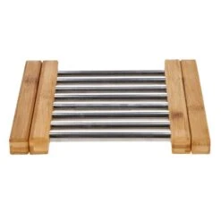 Onderzetter RVS Met Bamboe 21,5 X 22 Cm -Beste Keukenspullen c529bc830a459ef5dfa6194fb01062b1